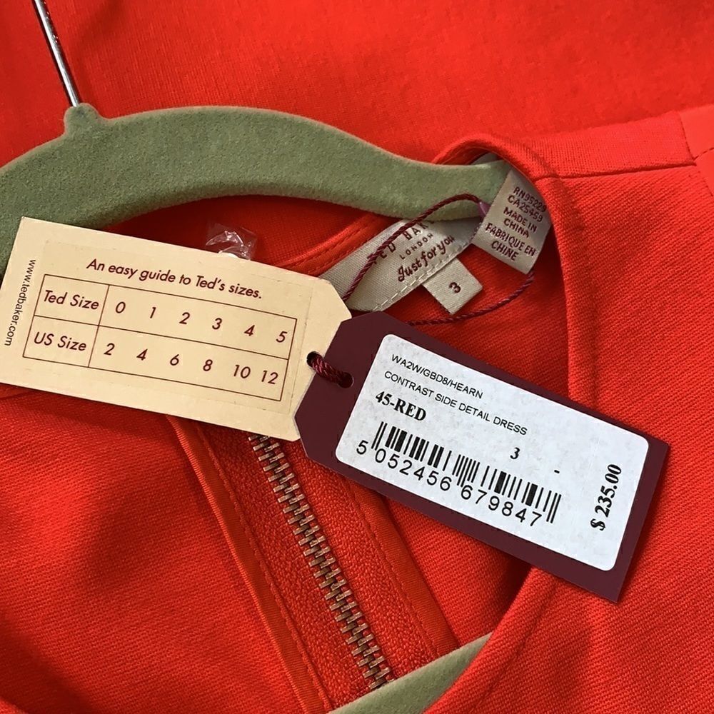 NWT Ted Baker Contrast Side Detail Dress Size 3 - Picture 7 of 7